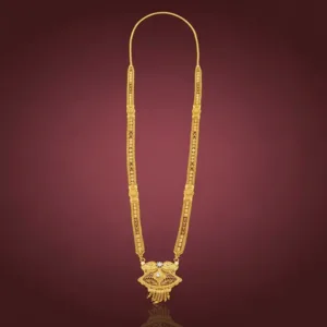 Traditional Maharashtrian Long Gold-Plated Mangalsutra Design for Women